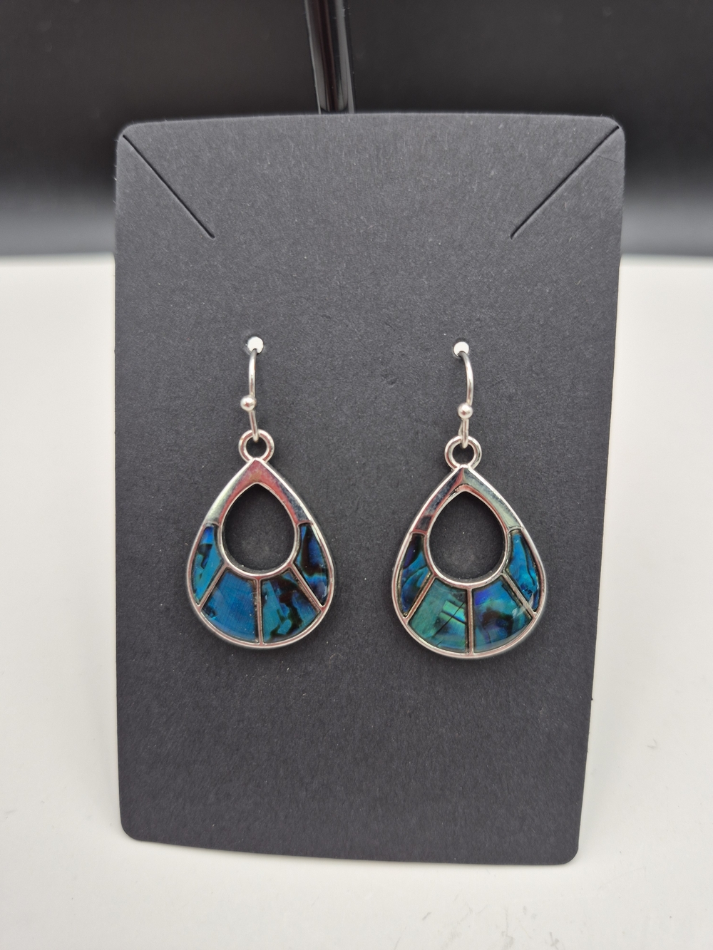 Turquoise Inlay Teardrop Dangle Earrings - Women Jewelry